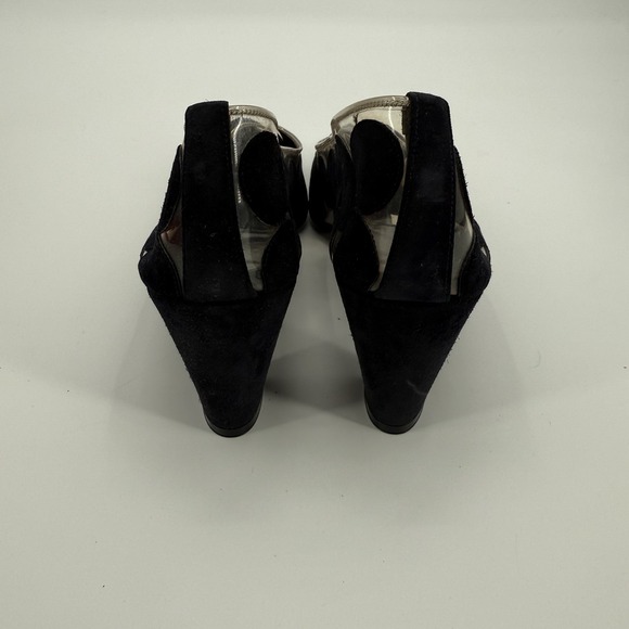 Herbert Levine Vintage 1960's Black Clear Balloon Pumps Women's Size 9.5 AA Rare - Picture 4 of 10
